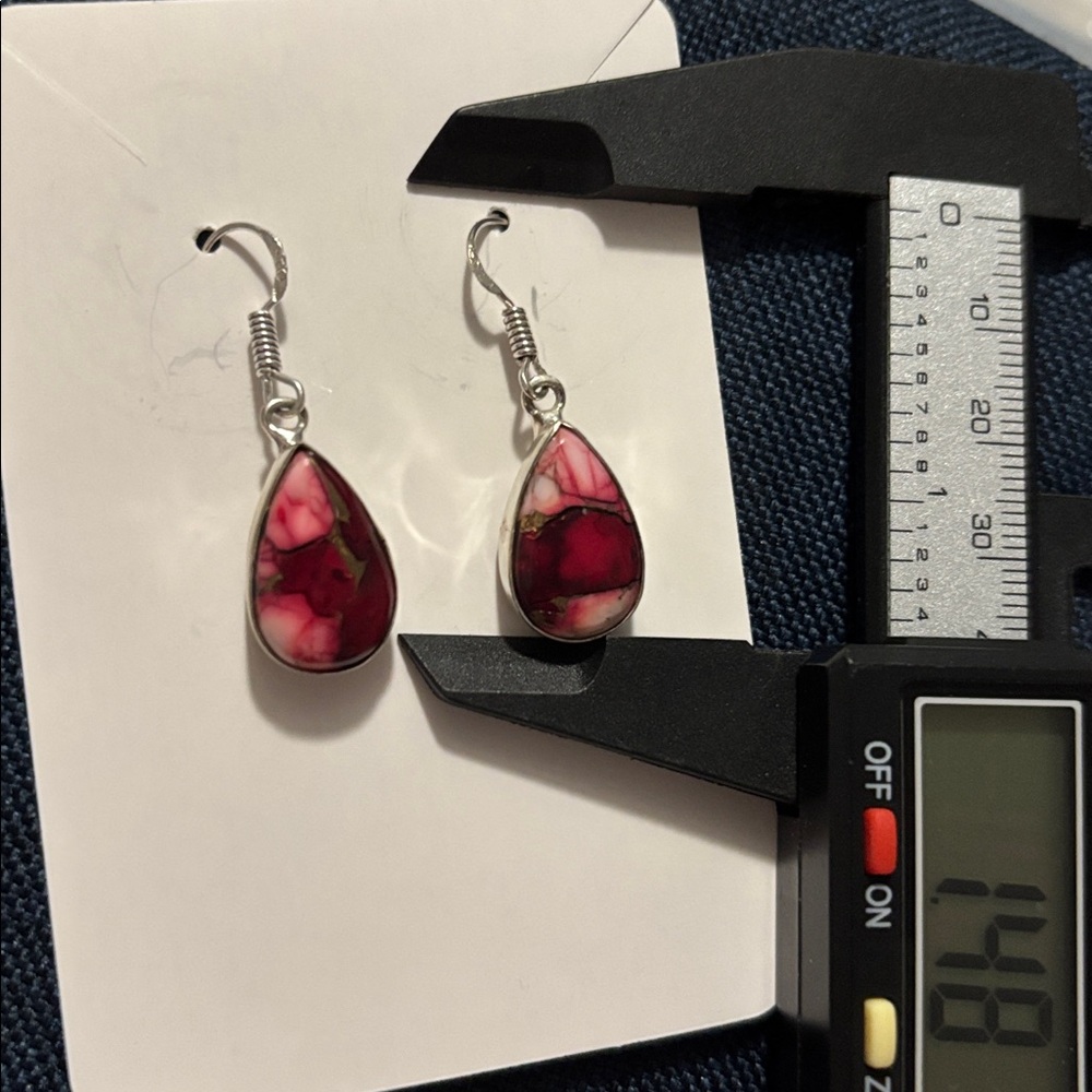 Sterling silver rose dahlia earrings NEW - Picture 4 of 5